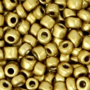 Glasperlen rocailles 6/0 (4mm) Metallic antique gold